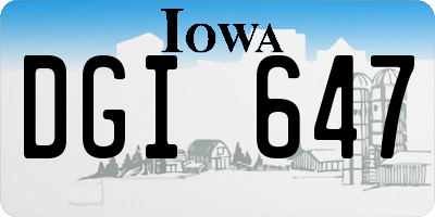 IA license plate DGI647