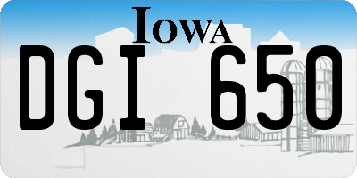 IA license plate DGI650