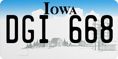 IA license plate DGI668