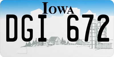 IA license plate DGI672