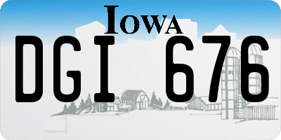 IA license plate DGI676