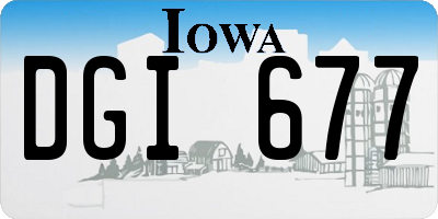 IA license plate DGI677