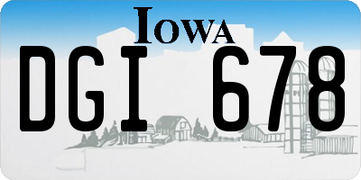 IA license plate DGI678
