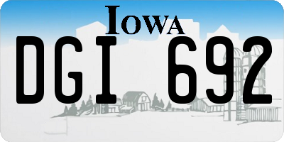 IA license plate DGI692