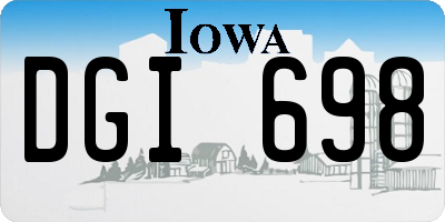 IA license plate DGI698