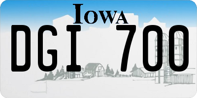 IA license plate DGI700
