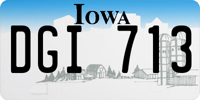 IA license plate DGI713
