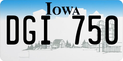 IA license plate DGI750