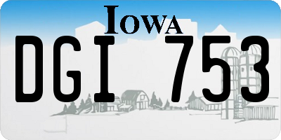 IA license plate DGI753