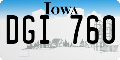 IA license plate DGI760