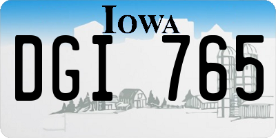 IA license plate DGI765