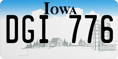 IA license plate DGI776
