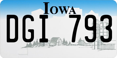 IA license plate DGI793