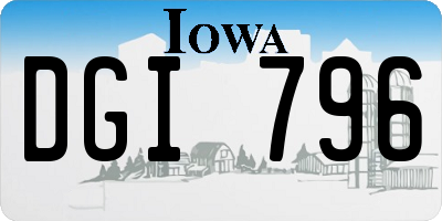 IA license plate DGI796