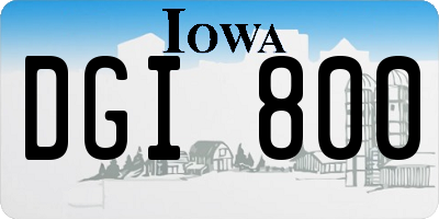 IA license plate DGI800