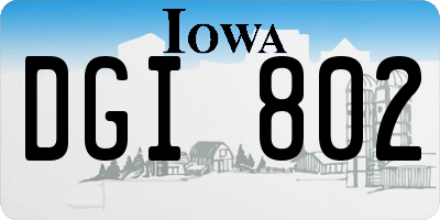 IA license plate DGI802
