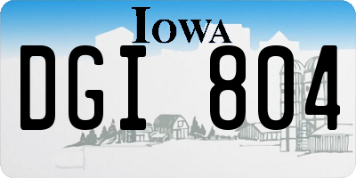 IA license plate DGI804