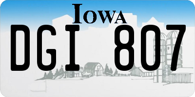IA license plate DGI807