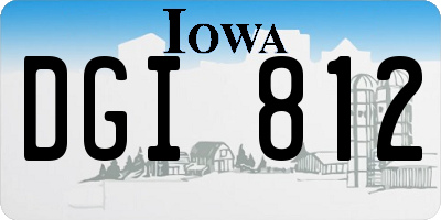 IA license plate DGI812