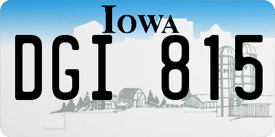 IA license plate DGI815