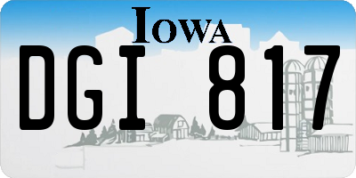 IA license plate DGI817