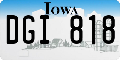 IA license plate DGI818