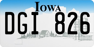 IA license plate DGI826