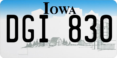 IA license plate DGI830