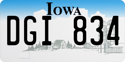 IA license plate DGI834