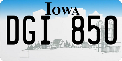 IA license plate DGI850