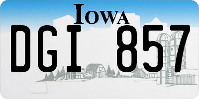 IA license plate DGI857