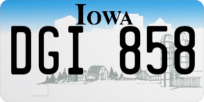 IA license plate DGI858