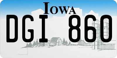 IA license plate DGI860