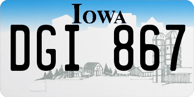 IA license plate DGI867