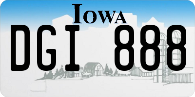 IA license plate DGI888