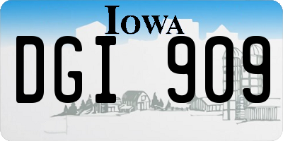 IA license plate DGI909
