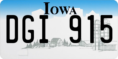 IA license plate DGI915