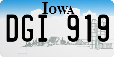 IA license plate DGI919
