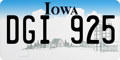 IA license plate DGI925
