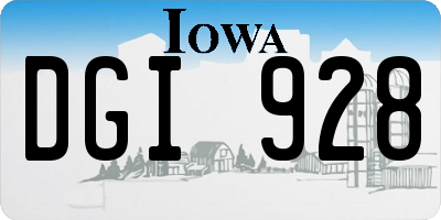 IA license plate DGI928