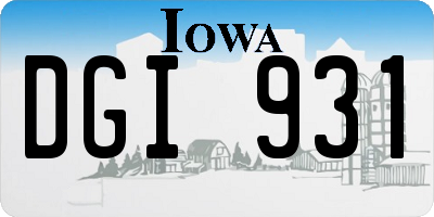 IA license plate DGI931