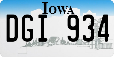 IA license plate DGI934