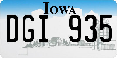 IA license plate DGI935
