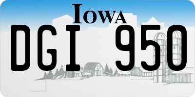 IA license plate DGI950