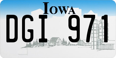 IA license plate DGI971