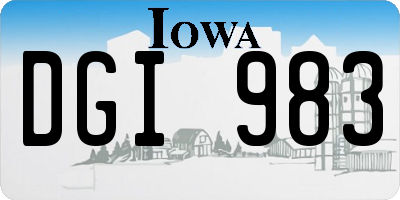 IA license plate DGI983