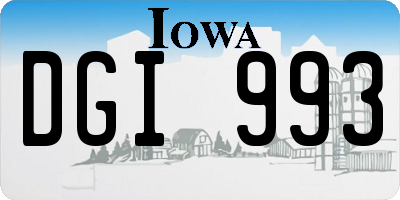 IA license plate DGI993