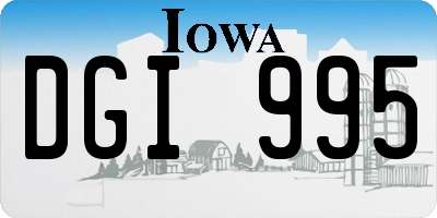 IA license plate DGI995