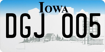 IA license plate DGJ005