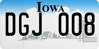 IA license plate DGJ008